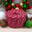 Red Colonial Mills Sneaky Santa Lidded Crock Baskets. Braided Christmas Storage Made in the USA