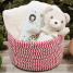 Candycane Red Colonial Mills Vixen Zig-Zag Holiday Nesting Basket Set-2. Braided Christmas Storage Made in the USA