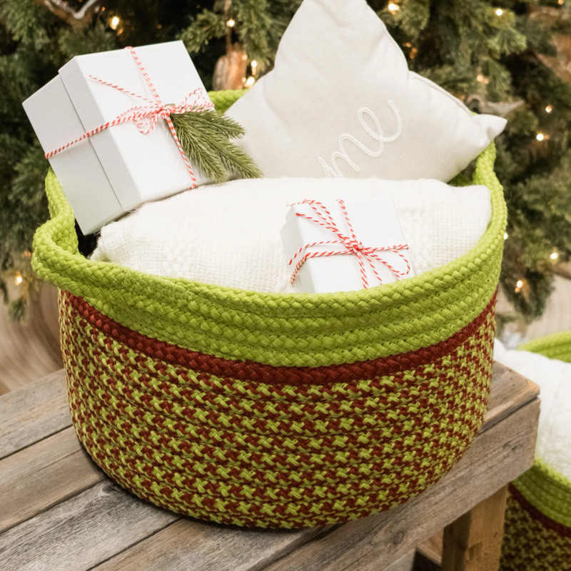 Colonial Mills Dasher Woven Holiday Basket - Natural Multi 16x16x14