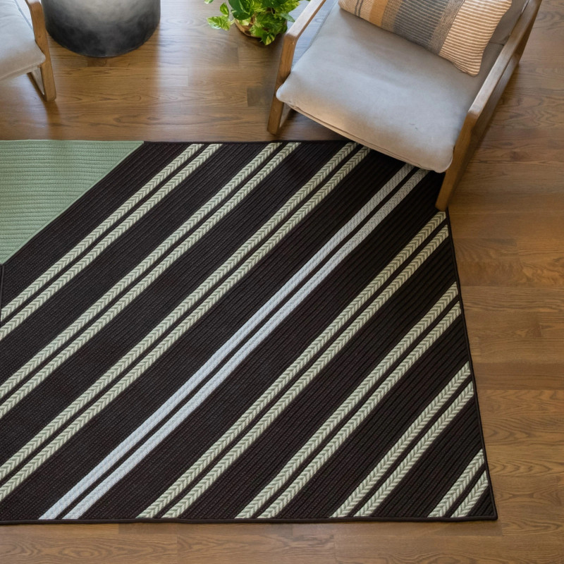 Colonial Mills Braided Striped Doormat, Sunbrella Fabric, 3 Colors