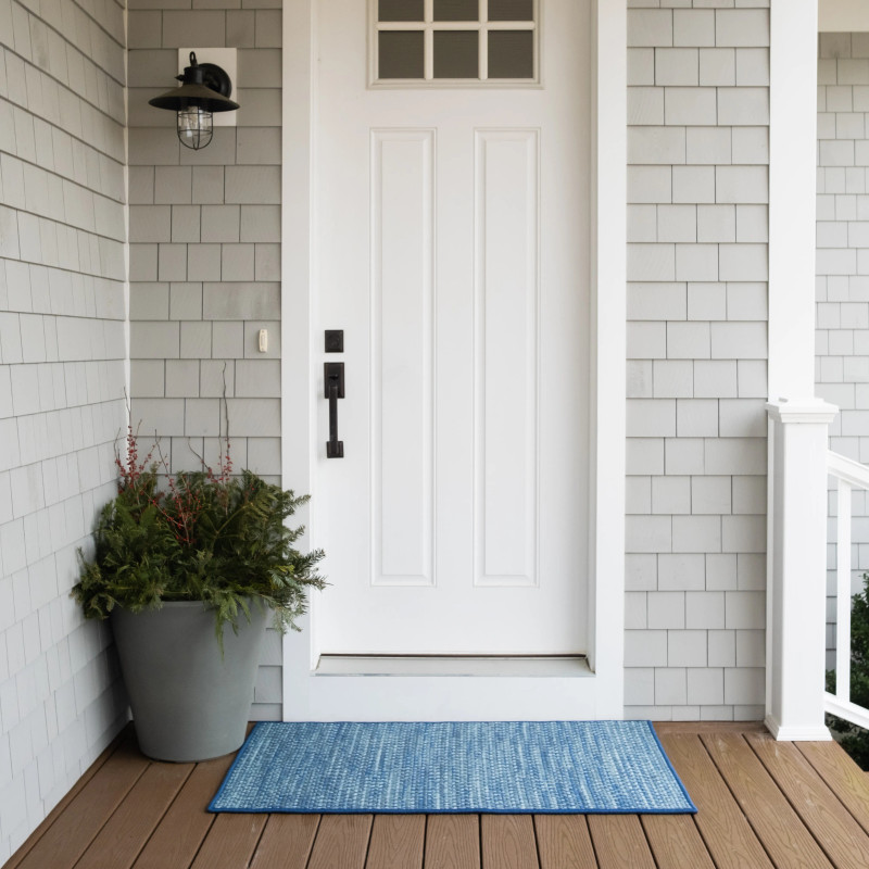 Black & Natural Stripe Outdoor Door Mat - 60 x 24