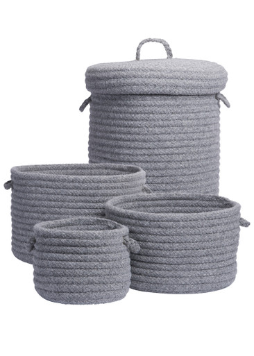 Dre 4-Piece Braided Wool Basket Set