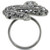 0W282 - Ruthenium Brass Ring with Top Grade Crystal  in Jet