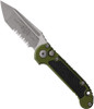 Microtech LUDT GEN III T/E  Apocalyptic Part Serrated OD Green Automatic Knife 1136-11APOD