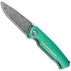 Boker Solingen MACH-1 Damast Liner Lock Knife Jade Aluminum Handle  111102DAM