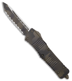Microtech Combat Troodon T/E Tanto Full Serrated Olive Camo 144-3OCS