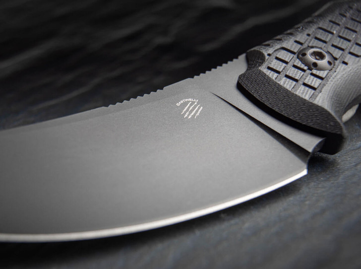 Bastinelli Creations Chopper Fixed Blade Knife 3D Black G-10 Black PVD BAS233