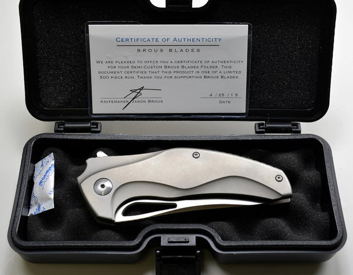 Brous Blades Exo Liner Lock Flipper Knife Titanium
