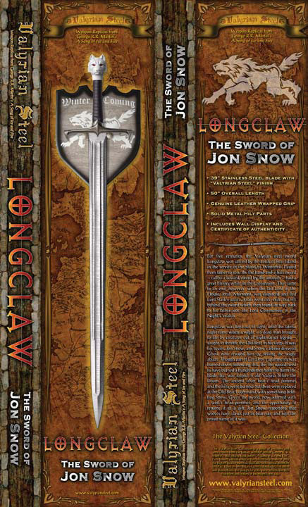 Longclaw Sword of Jon Snow Valyrian Steel VS0001