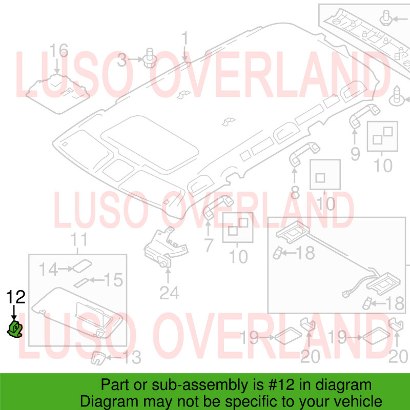 ARMADA, QX56 ,QX80 - Sun Visor Holder Clip (964091LA0A)