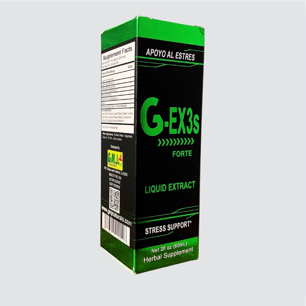 ジェスト　エムエックス、エスティ1剤 GMJ G-EX3s Forte Liquid Extract Stress Support 2oz.