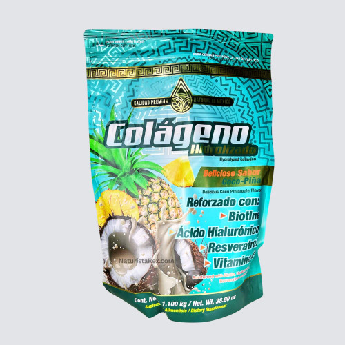 Nat-de-Mex Hydrolyzed Collagen with Biotin & Hyaluronic Acid Bag - Coconut Pineapple Flavor Powder 1.1Kg (38.80oz)