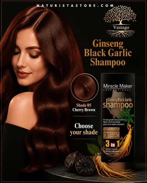 Miracle Maker Professional Cherry Brown (#5) Hair Dye 3-IN-1 MOISTURIZING Healthy Hair Care with GINSENG, GINGER & ALOE VERA Plant Based Formula (NO HAIR LOSS) 500ML BOTTLE