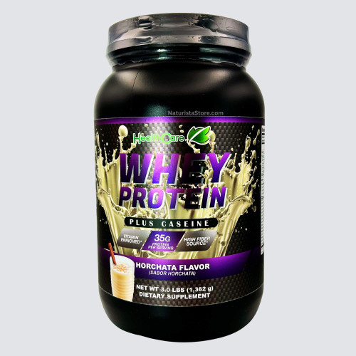 HealthC Whey Protein Plus Caseine HORCHATA FLAVOR Muscle Building 35g of Protein per serving 3 LB (1,362G)