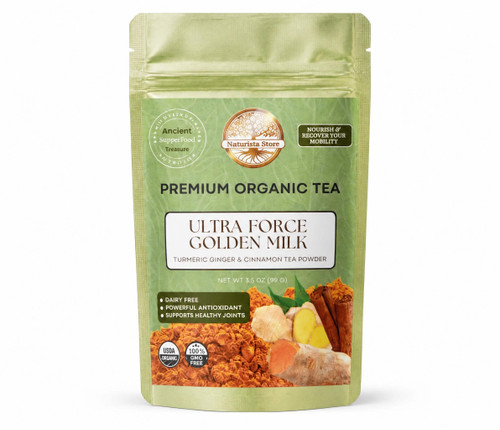 Organic Golden Milk Turmeric Ginger Cinnamon Tea Powder 3.5oz