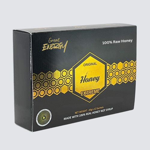 BLK- Royal VPI Extreme Organic Raw Honey 12 Sachets of 20g each