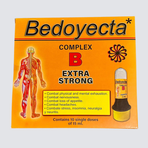 Bedoyecta Vitamin Complex B B12 Antioxidant Dietary Supplement - 10 Micro Vials of 15 mL