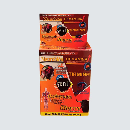 Hierbas Finas Neurobión Hemamina 5in1 | Bedoyecta B Complex with Folic Acid  | 100 Tablets (500 mg.)