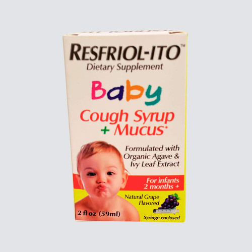 OPMX Resfriol-ito | Dietary Supplement Baby Cough Syrup + Mucus | Organic Agave & Ivy Leaf Extract | Natural Grape Flavor | 2 fl. oz. (59 ml.)