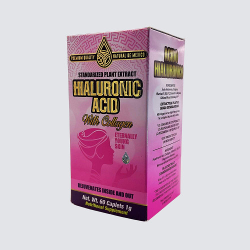 Natural De Mexico Hialuronic Acid with Collagen 60 Caplets