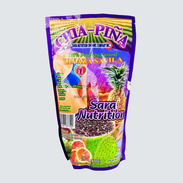 Chia Pineapple Flaxseed /Aloe Vera by Sara-Nutrition - 14 oz Powder