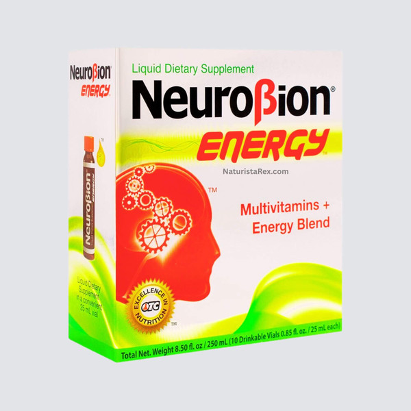 NeuroBion ENERGY Multivitamins + Energy Blend Liquid Dietary Supplement 10 Vials of 25mL each