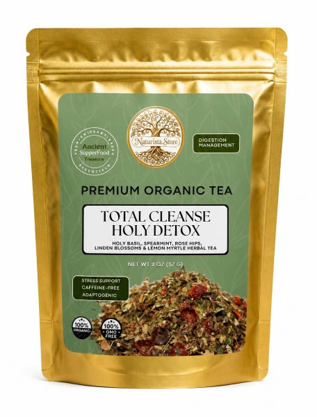 Total Cleanse Holy Detox (Holy Basil, Spearmint, Rose Hips, Linden Blossoms & Lemon Myrtle) Herbal Tea 2 OZ (57 G)