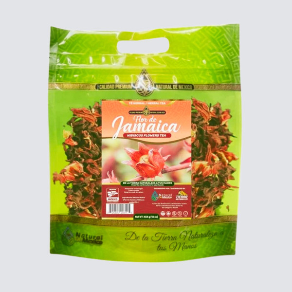 Natural de Mexico Hibiscus Flower Tea (Flor de Jamaica) Loose Dried Botanical Herb 1 LB (454 g)