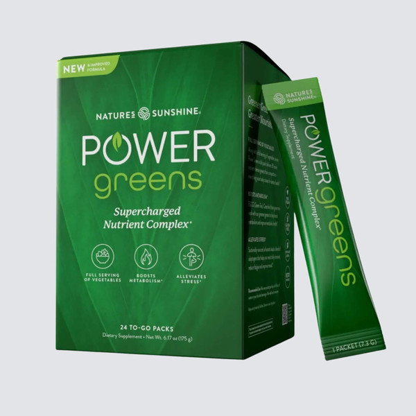 Natures Sunshine Power Greens Wholefood Performance Supplement 24 To-Go Packs 6.17oz (175g)
