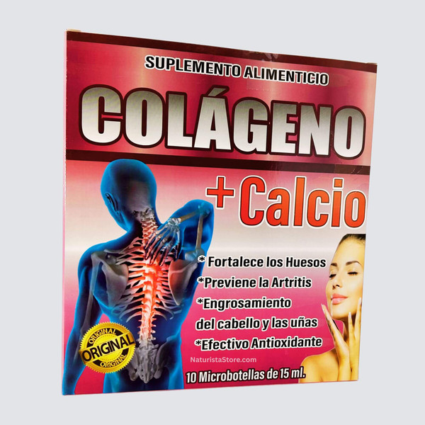 HierbasFinas Collagen & Calcium (Colageno + Calcio) 10 Micro Vials of 15 ML