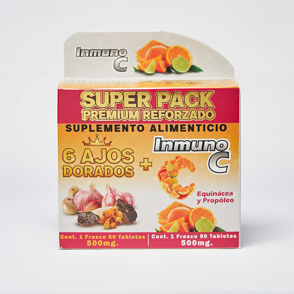 6 Ajos Dorados Inmuno C Super Pack 2 Bottles