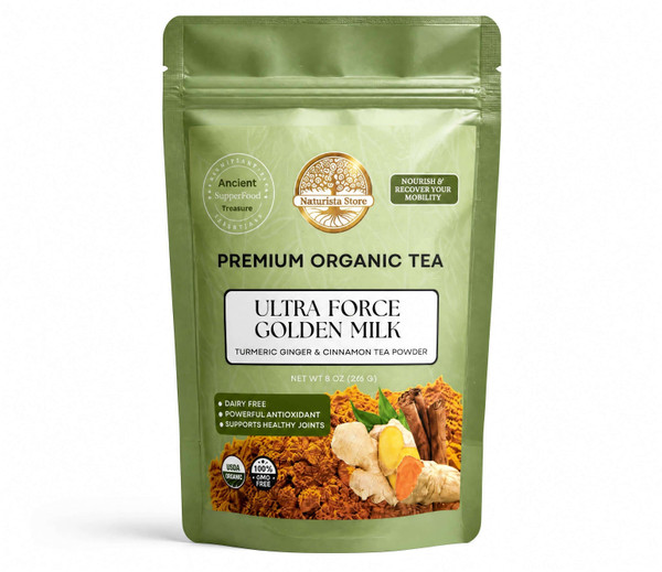 Organic Golden Milk Organic Turmeric Ginger & Cinnamon Tea Powder 8 OZ
