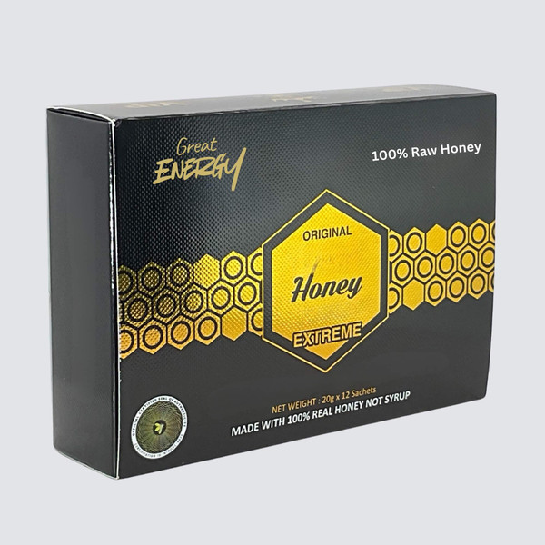 BLK- Royal VPI Extreme Organic Raw Honey 12 Sachets of 20g each