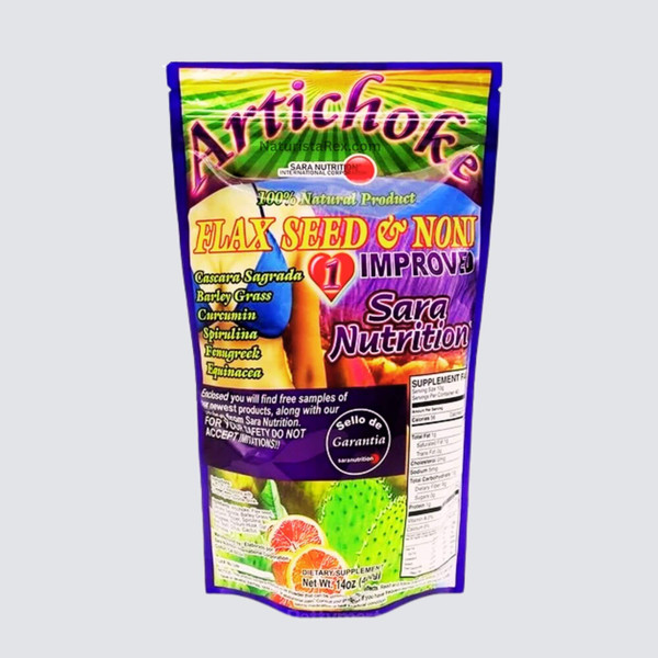 Alcachofa Linaza Noni/Artichoke Flax Seed Noni by Sara Nutrition Organic Company- 14 oz.
