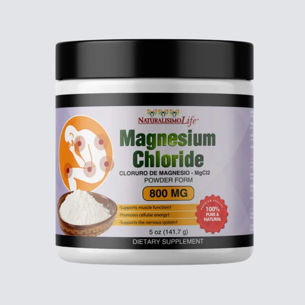 NaturalisimoLife Magnesium Chloride Cloruro de Magnesio 800mg Powder Mgc12
