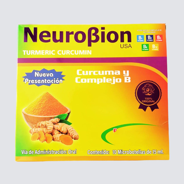 NeuroBionUSA Complejo B Y Curcuma Plus Dietary Supplement 10 Micro Vials of 15 ML