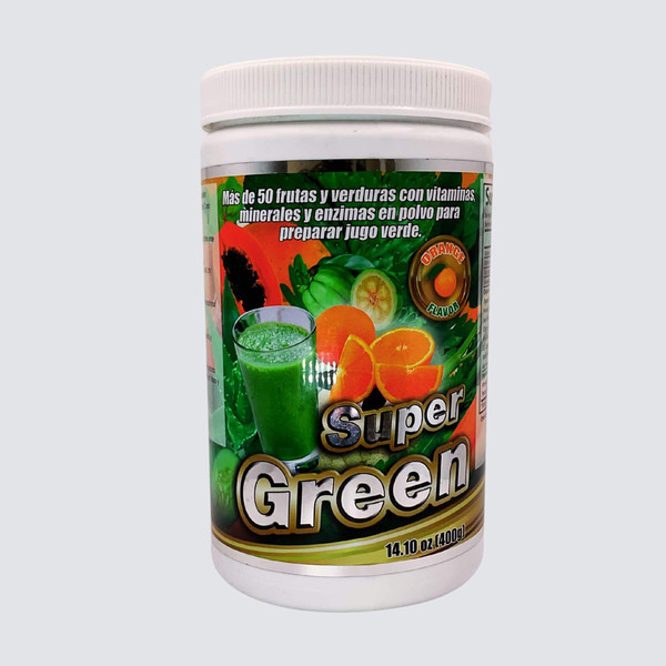 Productos El Colibri Super Green Juice Powder Orange Flavor 14.10 oz (400g)