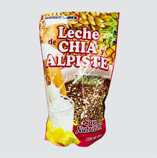 Sara Nutrition Leche de Chia y Alpiste con Pina | Milk of Chia and Canary Seed with Pineapple 14oz.