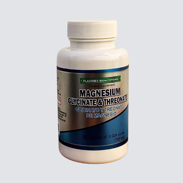 PlantiMex Magnesium Glycinate & Threonate | Dietary Supplement | 90 Tablets