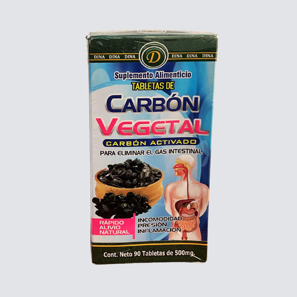 DINA Charcoal | Dietary Supplement | 90 Tablets ( 1 mg. ea.)