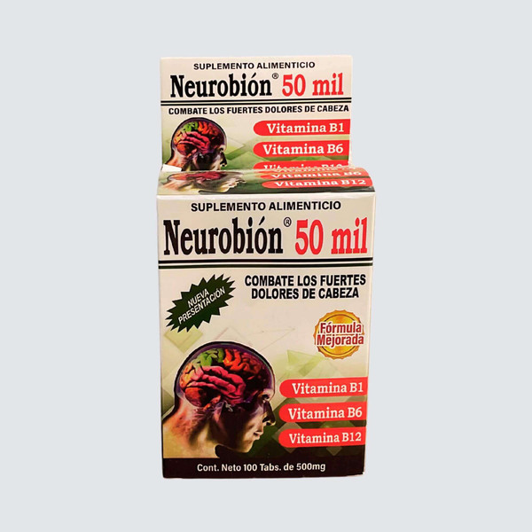 Hierbas Finas Neurobión 50 ml. | Vitamin B1, B6, and B12 | 100 Tablets (500 mg.)