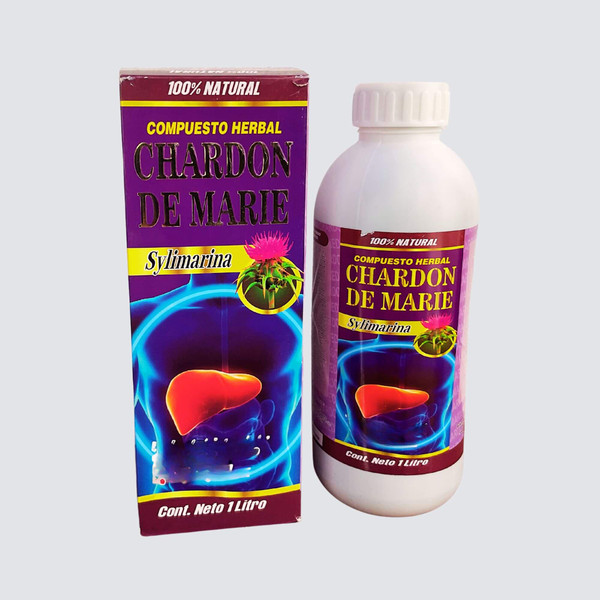Dragon Dorado 100% Natural Milk Thistle Herbal Compound Silymarin (Compuesto Herbal Chardon de Marie Sylimarina) 1LT