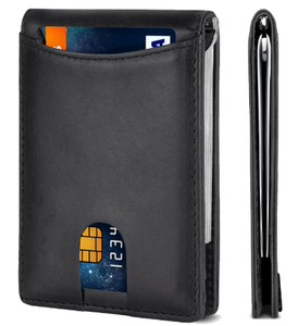 Men's Bifold Ultrathin Wallet RFID Blocking Credit Card Holder with Metal Money Clip (choose a color)