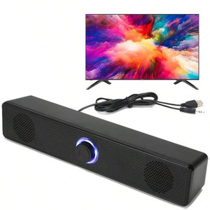 Desktop Long Dual Speakers USB-powered AUX 3.5mm Lights 3D Stereo / Laptop / TV Speaker