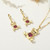 Bear Chain,Charm and Earring Set for Kids - 18K Gold Plated Copper