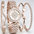 Women's Watch & Heart Bangle Bracelet Combo   - Choose a color