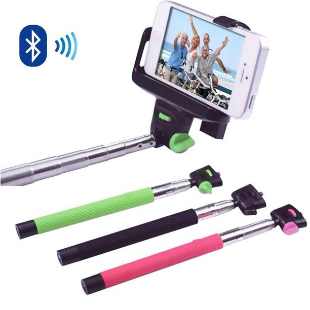 Selfie Built in Bluetooth Remote Monopod Stick For Your Smart Phone Or Camera - (Extendable up to 40 inches) Pink