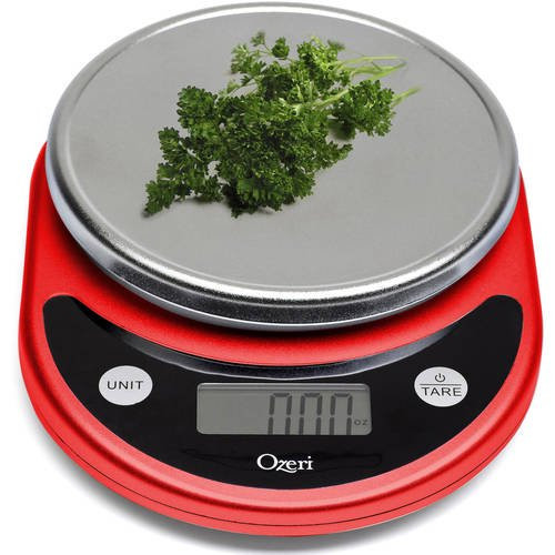 Ozeri ZK14 Pronto Digital Multifunction Kitchen and Food Scale - Weighs up to 11.24 lbs- Color options: red, white, lime, teal, silver,black