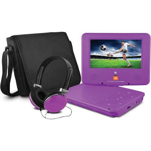 JBL 7" Portable DVD Player with Matching Headphones and Bag - Purple