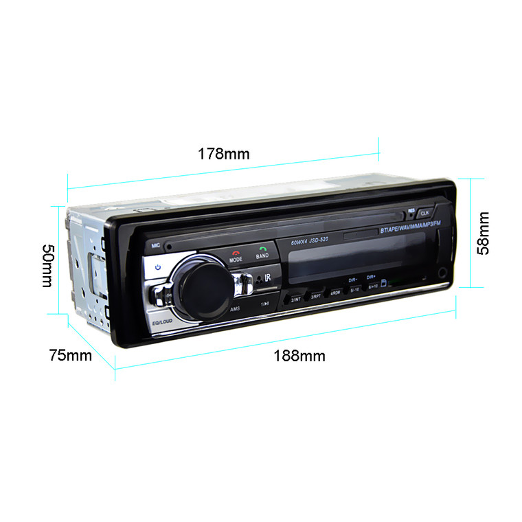 Bluetooth In Dash 12v Car Radio/ Stereo/ Remote Control/ Digital Audio Music Stereo/ Mp3 Player/ USB/SD/AUX-IN